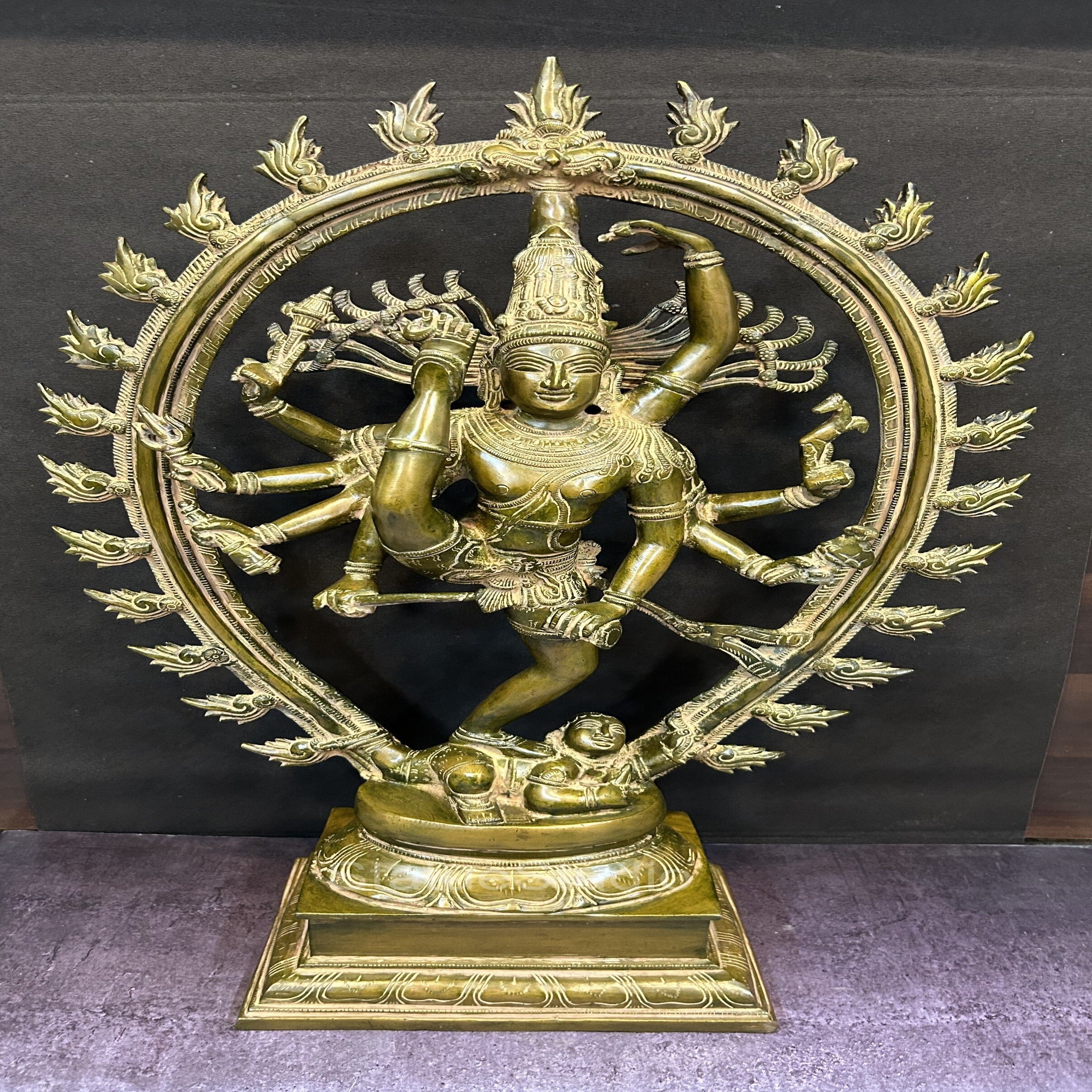 Brass Nataraja Idol Dancing Shiva Statue Copper Patina Finish For Home ...