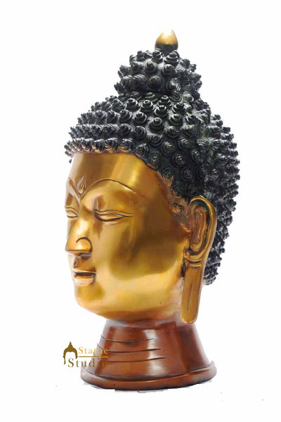 Brass vintage buddha home garden décor large statue india hand carved statue 16"