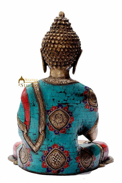 Bronze medicine buddha brass statue old chinese tibet buddhism sakaymuni 14"