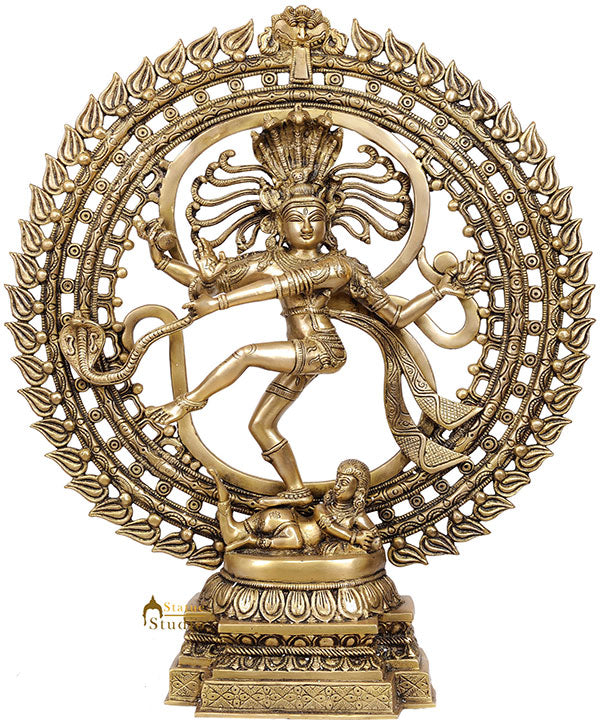 Large Size Dancing Shiva as Nataraja With OM AUM Home Décor 23"