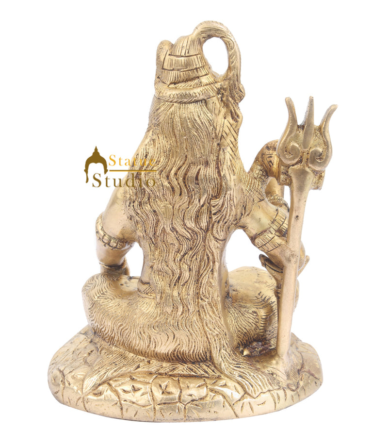 Indian Metal Handicraft Hindu God Shankar Bhagwan Mahayogi Shiv Murti 8"
