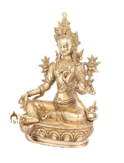 Tibetan Buddhist Nepal Goddess Maa Tara Vastu Fendshui Décor Statue 14"