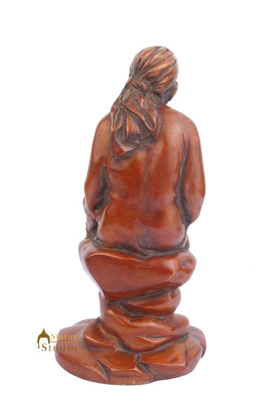 Indian Hindu God Blessing Lord Shirdi Ke Sai Baba Murti Temple Idol For Sale 10"