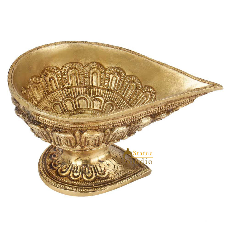 South Indian Style Brass Handmade Diwali Home Temple Antique Décor Diya 3"
