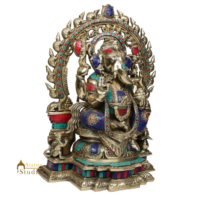 Beautiful Inlay Finish Ganpati Ganesha Murti Décor Idol Gifting Statue 1.5 Feet