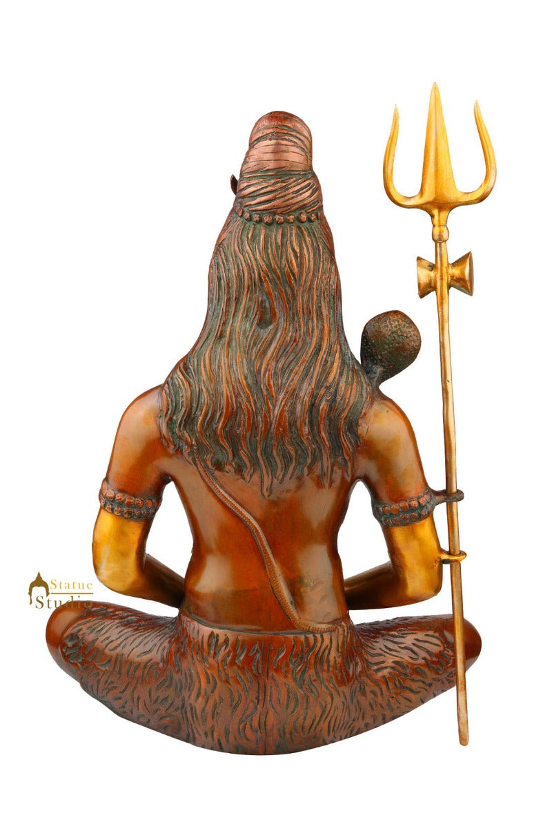 Indian Antique Hindu God Meditating Lord Shiva Shankar Statue Décor Idol 20"