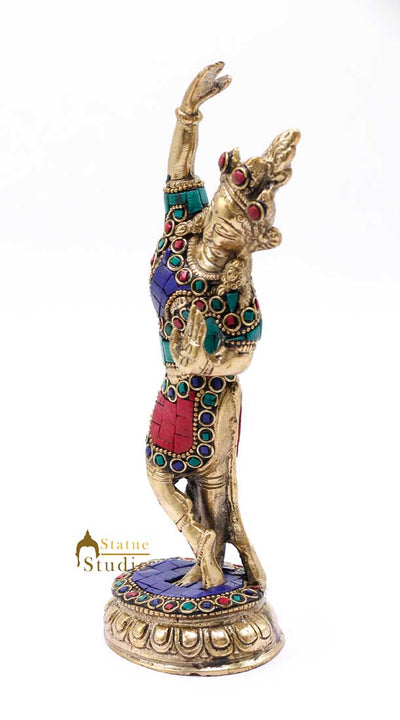 Brass Buddha Lady Dancing Mayadevi Home Décor Gifting Idol Showpiece 8"