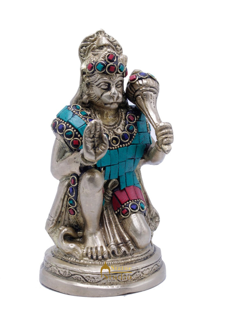 Lord Hanuman Statue Indian Handicraft Mahabali Powerful Temple Décor Idol 6"