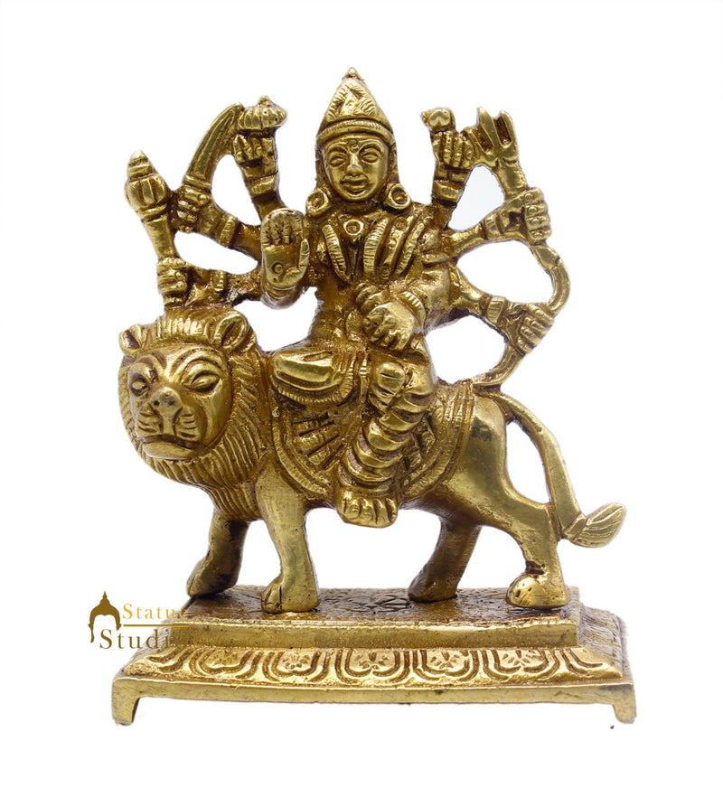 Brass Small Durga Idol For Home Temple Pooja Room Décor Gift 3"
