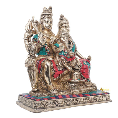 Brass Shiv Parivar Shiva Family With Parvati Ganesh Karthik Idol Home Pooja Décor Statue