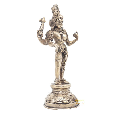 Brass Antique Shiva Ardhnareshvara Idol Rare Home Décor Lucky Statue 8"