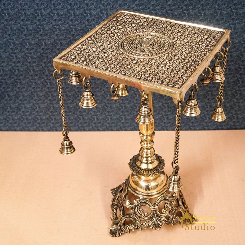 Brass Antique Side Table Furniture For Home Office Décor Showpiece 15"