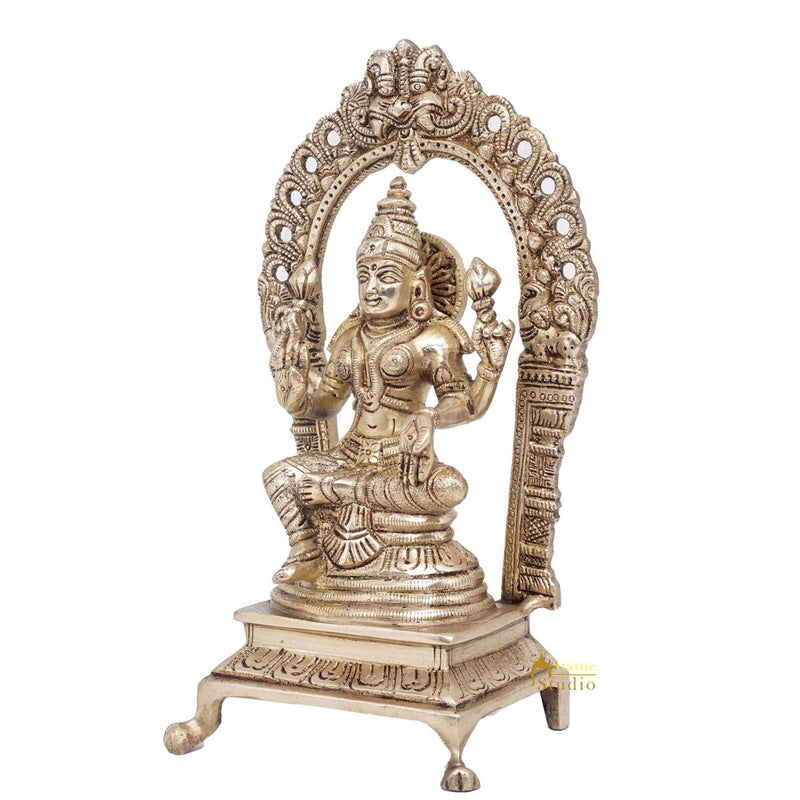 Brass Antique Goddess Lakshmi Laxmi Idol For Pooja Home Temple Décor Statue 8"