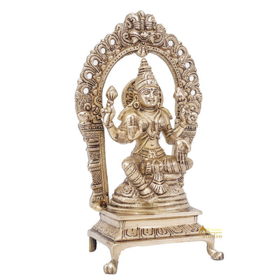 Brass Antique Goddess Lakshmi Laxmi Idol For Pooja Home Temple Décor Statue 8"