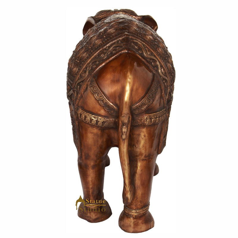 Brass Large Size Elephant Figurine For Home Garden Décor Showpiece 2.5 Feet