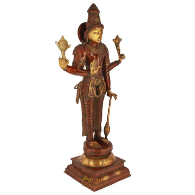 Brass Large Size Lord Vishnu Idol Murti Home Temple Décor Statue 3 Feet
