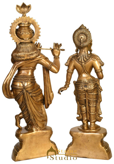 Brass Large Radha Krishna Idol Home Office Garden Décor Statue Showpiece 3 Feet