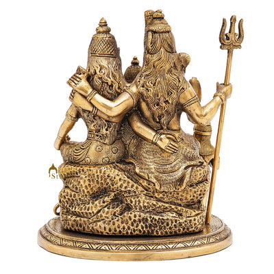 Brass Shiva Family Idol Shiv Parivar Statue Puja Religious Home Décor Gift 9"