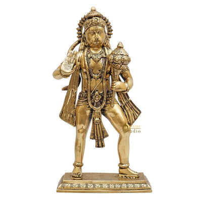 Brass Standing Hanuman Idol Home Religious Décor Showpiece