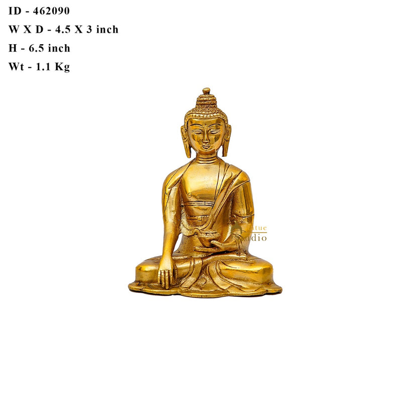 Brass Buddha Statue For Home Décor Corporate Diwali Gift Idol 6"