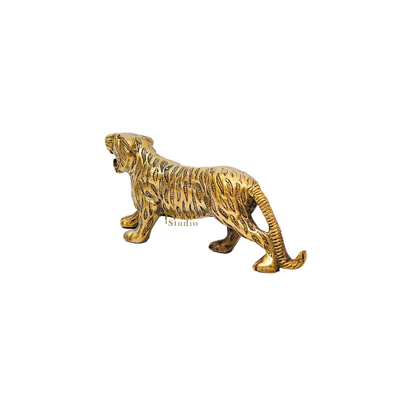 Brass Antique Mini Tiger Showpieces For Home Office Table Décor Gift