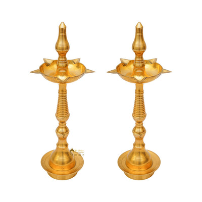 Brass Samay Diya Pair For Home Temple Pooja Room Décor Diwali Gift 15"
