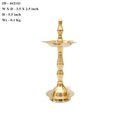 Brass Fine Samay Diya For Home Temple Pooja Room Décor Diwali Gift 5"