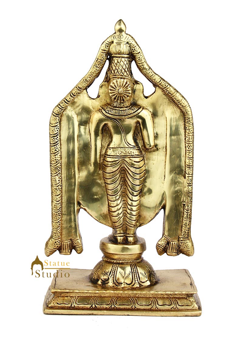 Brass Religious Hindu God Tirupati Balaji statue idol figurine 11"