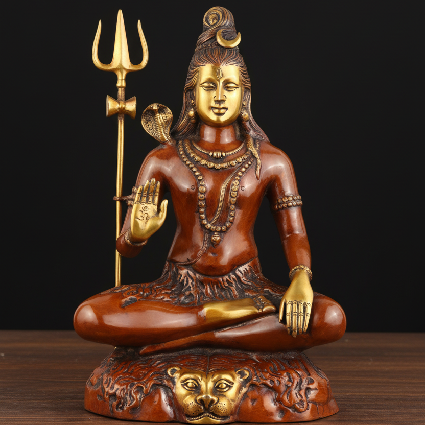 Brass Large Lord Shankar Bhagwan Shiva Idol For Home Temple 2 Feet