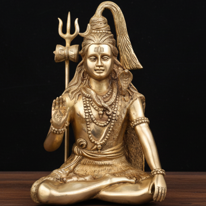 Brass Blessing Shiva Statue For Home Decor 1 Feet