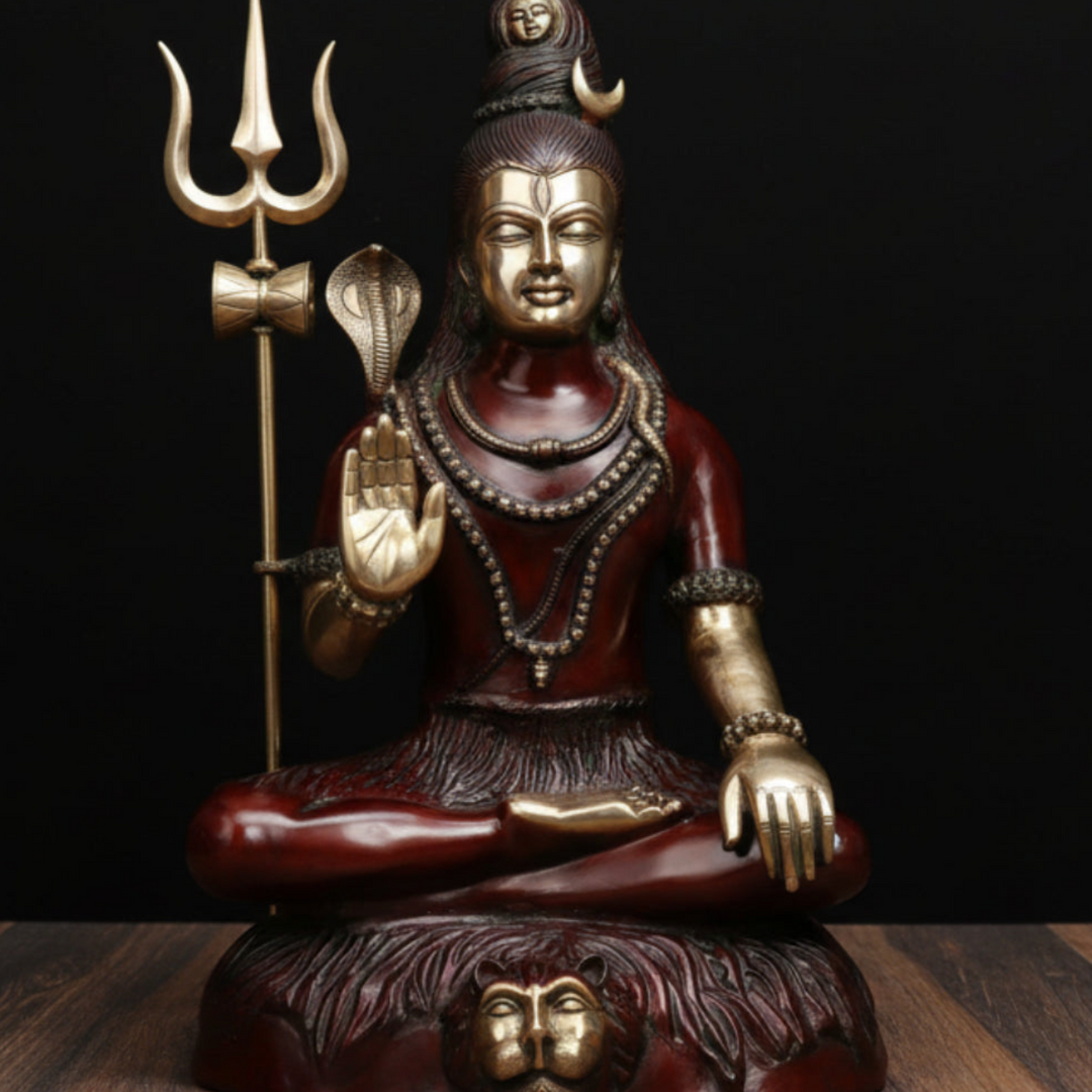 Brass Large Mahayogi Lord Shiva Idol For Home Decor 3 Feet