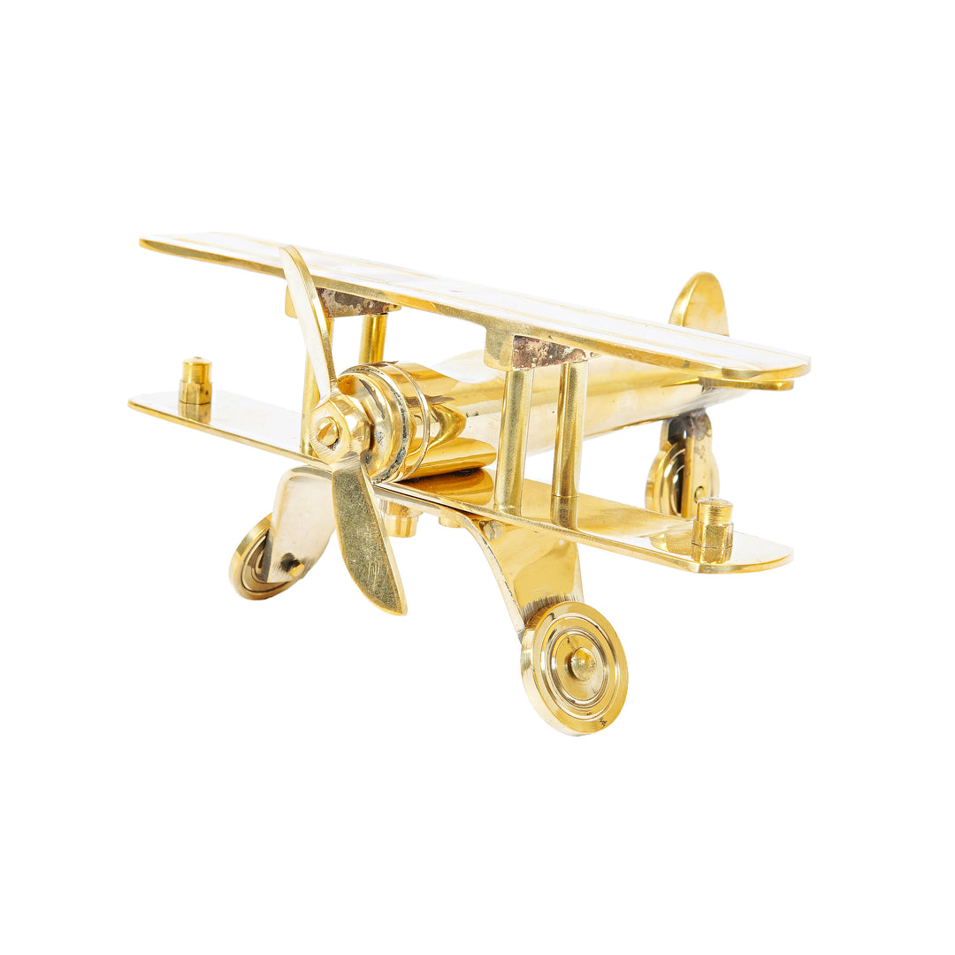 Brass Aeroplane Table Top Decorative Showpiece 3 Inch