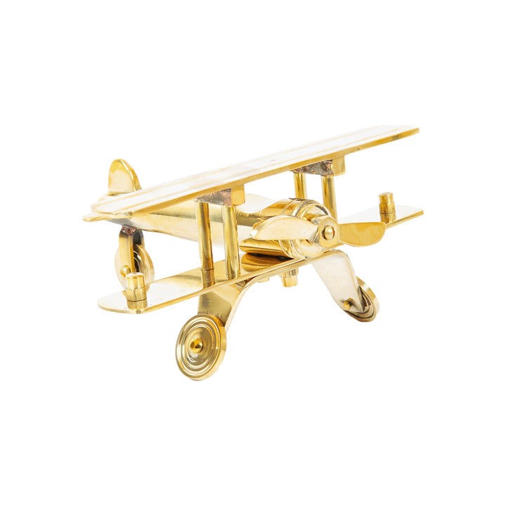 Brass Aeroplane Table Top Decorative Showpiece 3 Inch