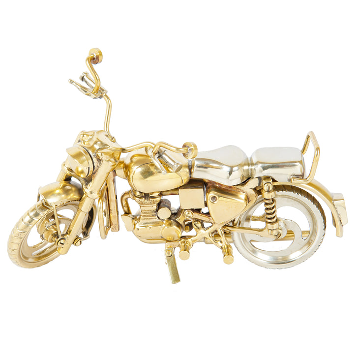 Brass Bullet Bike Showpiece for Home Office Table Decor 5 Inch