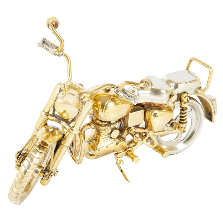 Brass Bullet Bike Showpiece for Home Office Table Decor 5 Inch