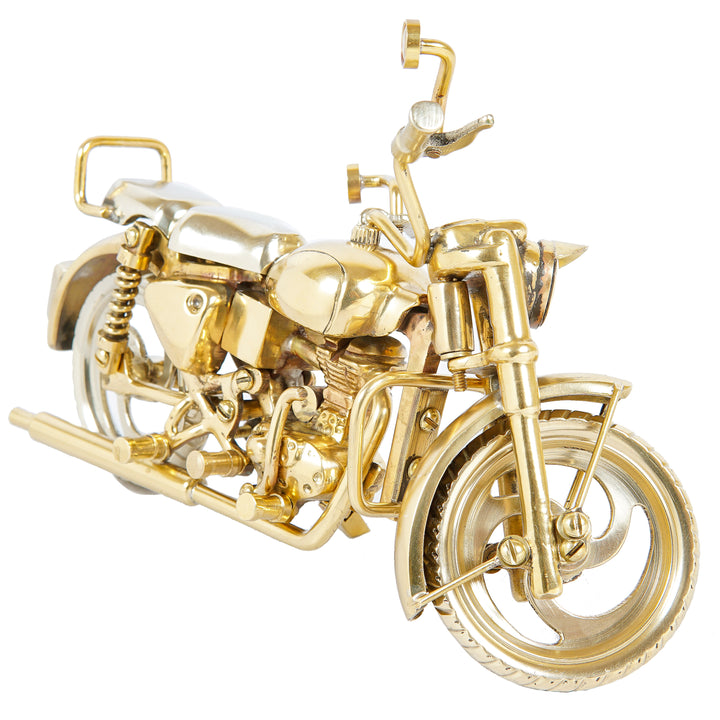 Brass Bullet Bike Showpiece for Home Office Table Decor 5 Inch