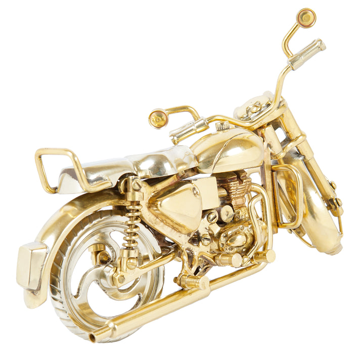 Brass Bullet Bike Showpiece for Home Office Table Decor 5 Inch
