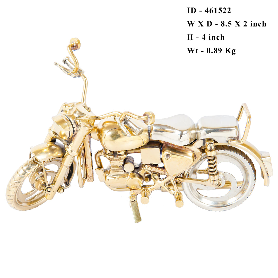 Brass Bullet Bike Showpiece for Home Office Table Decor 5 Inch