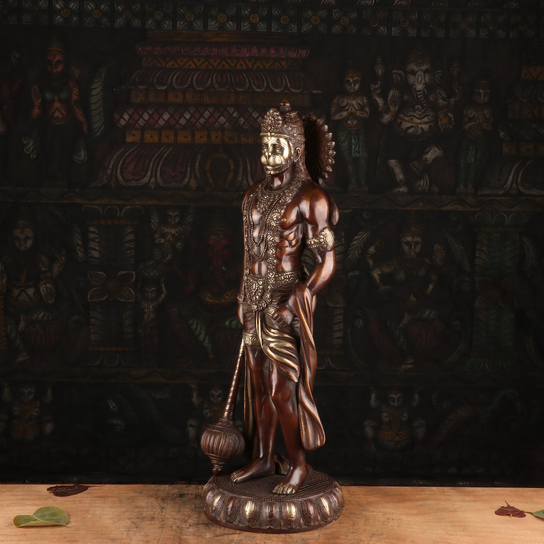 Brass Antique Standing Mahabali Hanuman Statue Idol Home Religious Dec brass-antique-standing-mahabali-hanuman-statue-idol-home-religious-dec