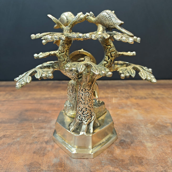 Brass Buddha Idol Under Boddhi Tree 10 Inch