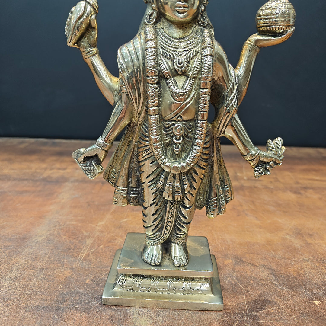 Brass Dhanvantari Idol The God of Ayurveda 10 Inch