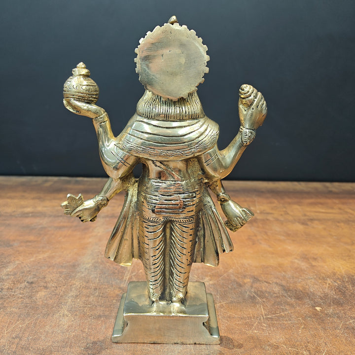 Brass Dhanvantari Idol The God of Ayurveda 10 Inch