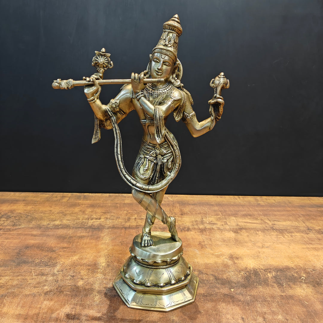 Brass Krishna Statue For Home Decor 1.5 Feet