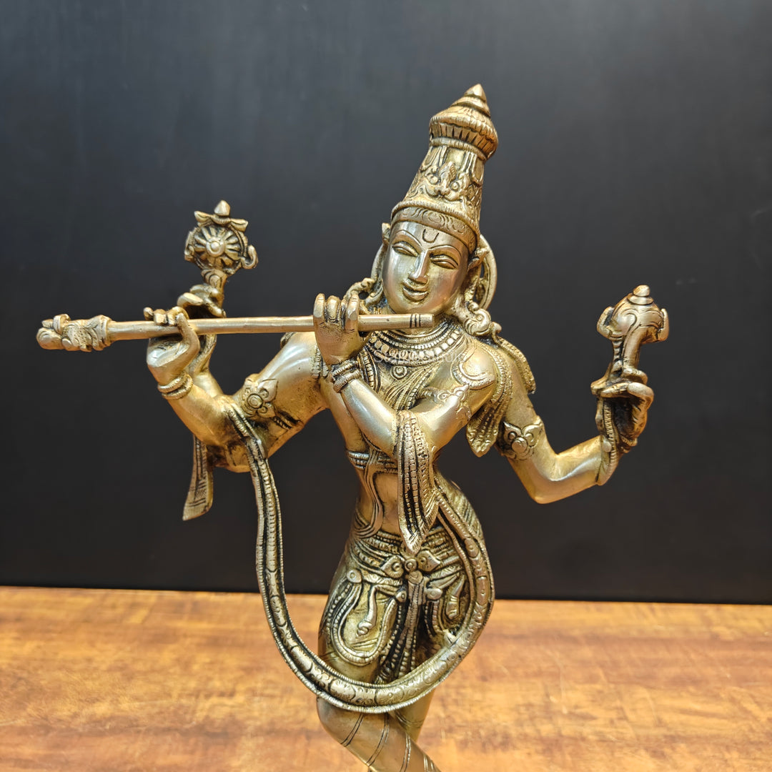 Brass Krishna Statue For Home Decor 1.5 Feet