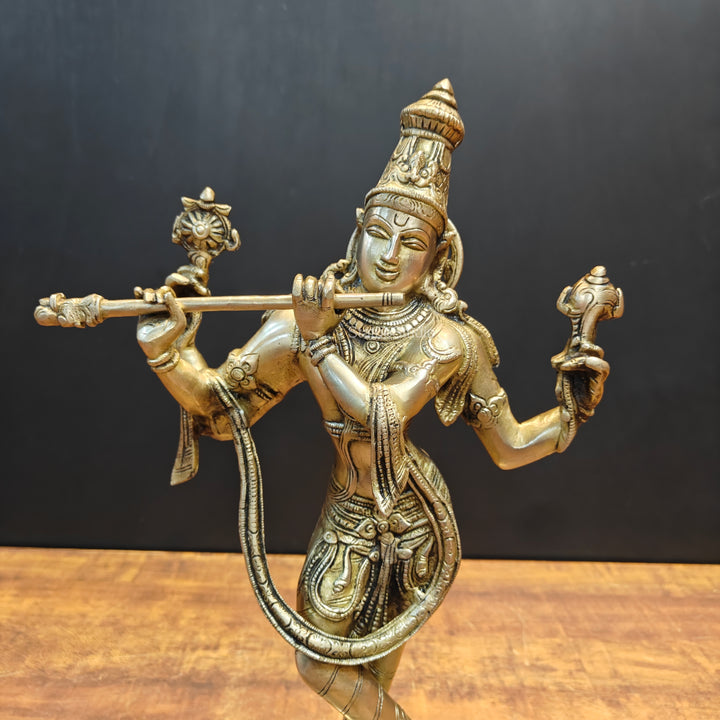 Brass Krishna Statue For Home Decor 1.5 Feet