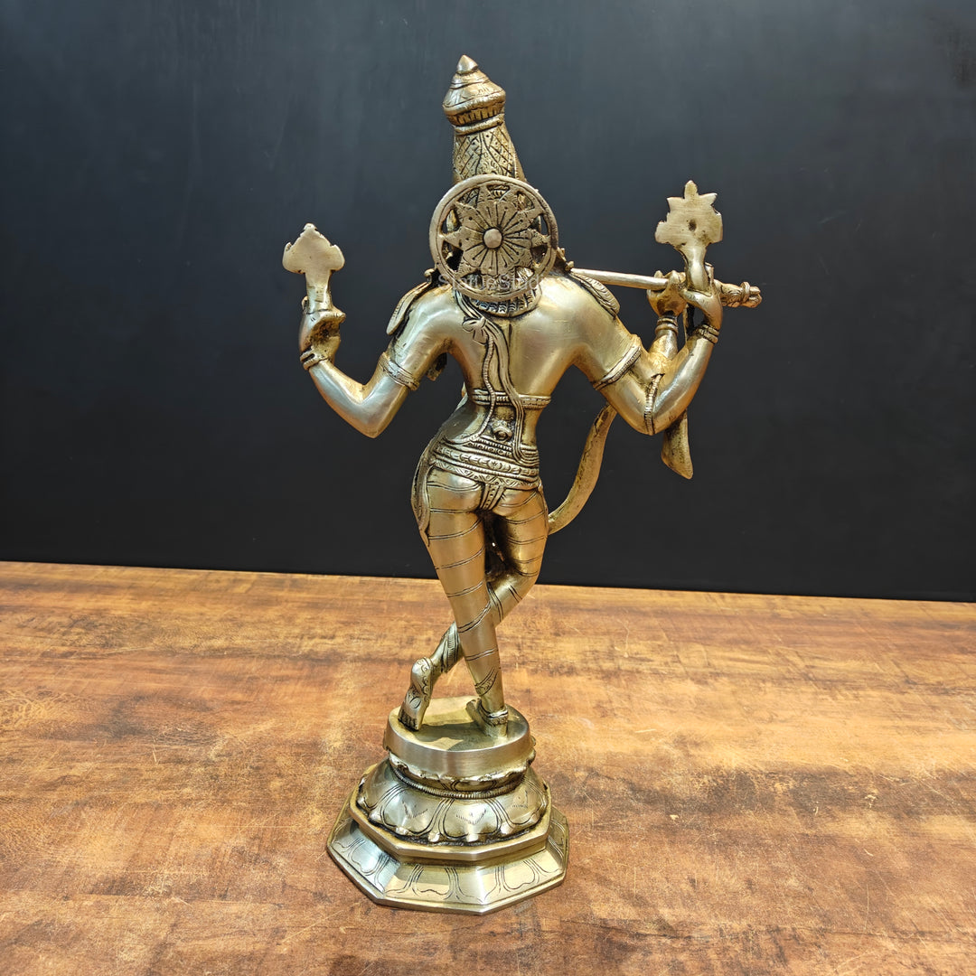 Brass Krishna Statue For Home Decor 1.5 Feet