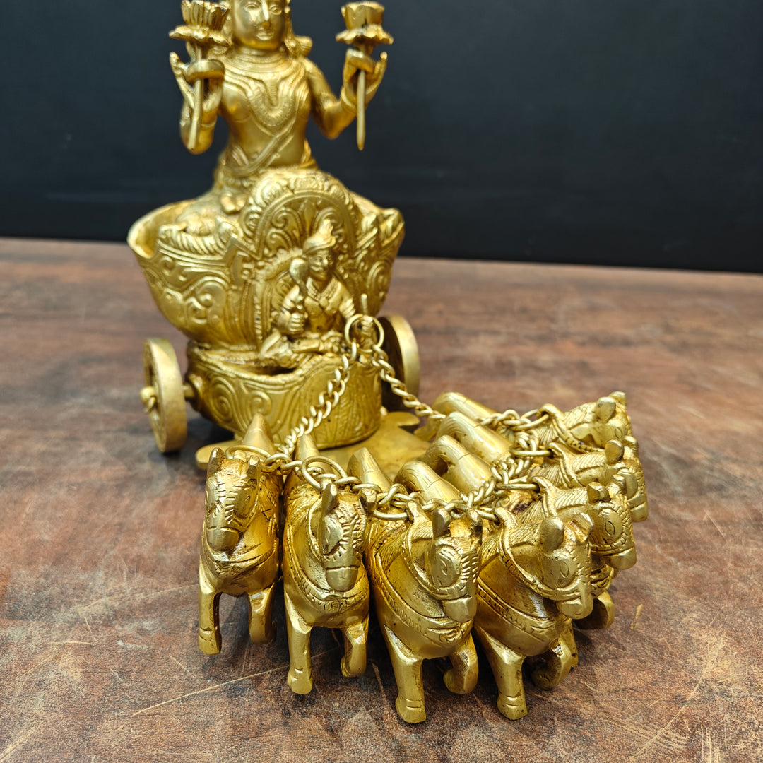 Brass Surya Rath With Seven Horses 12 Inch – StatueStudio