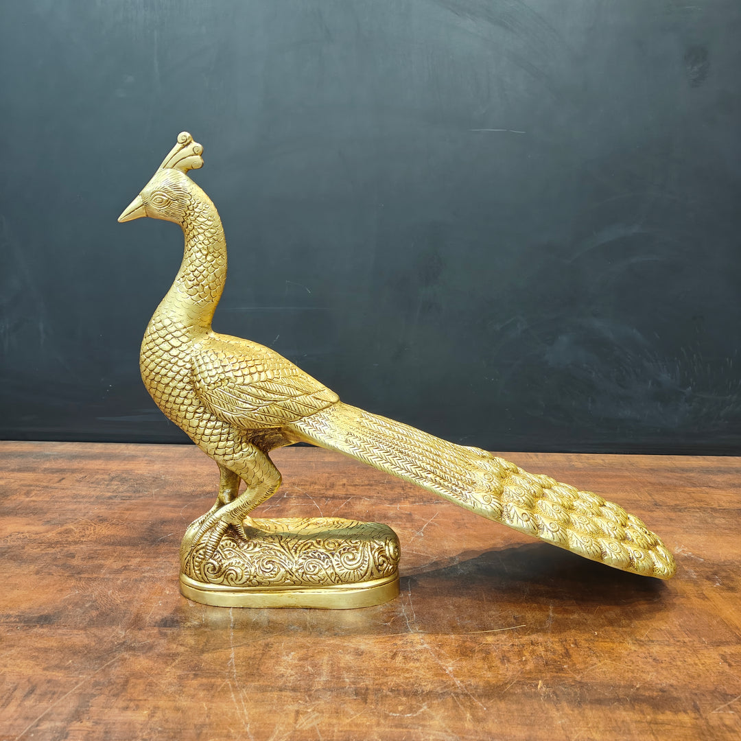 Brass Peacock Figurine Showpiece For Home Decor 20 Inch