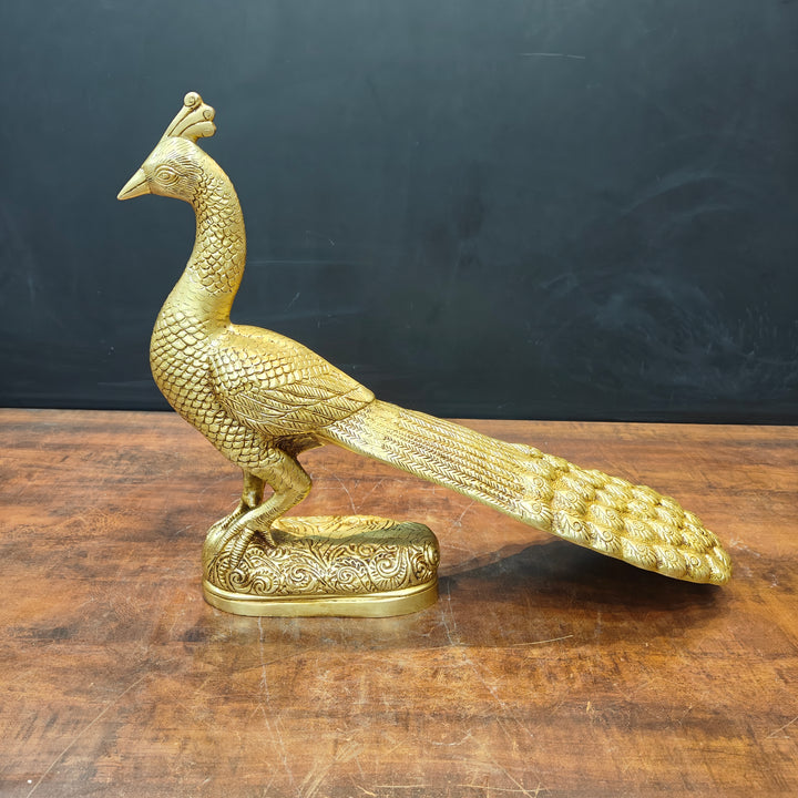 Brass Peacock Figurine Showpiece For Home Decor 20 Inch