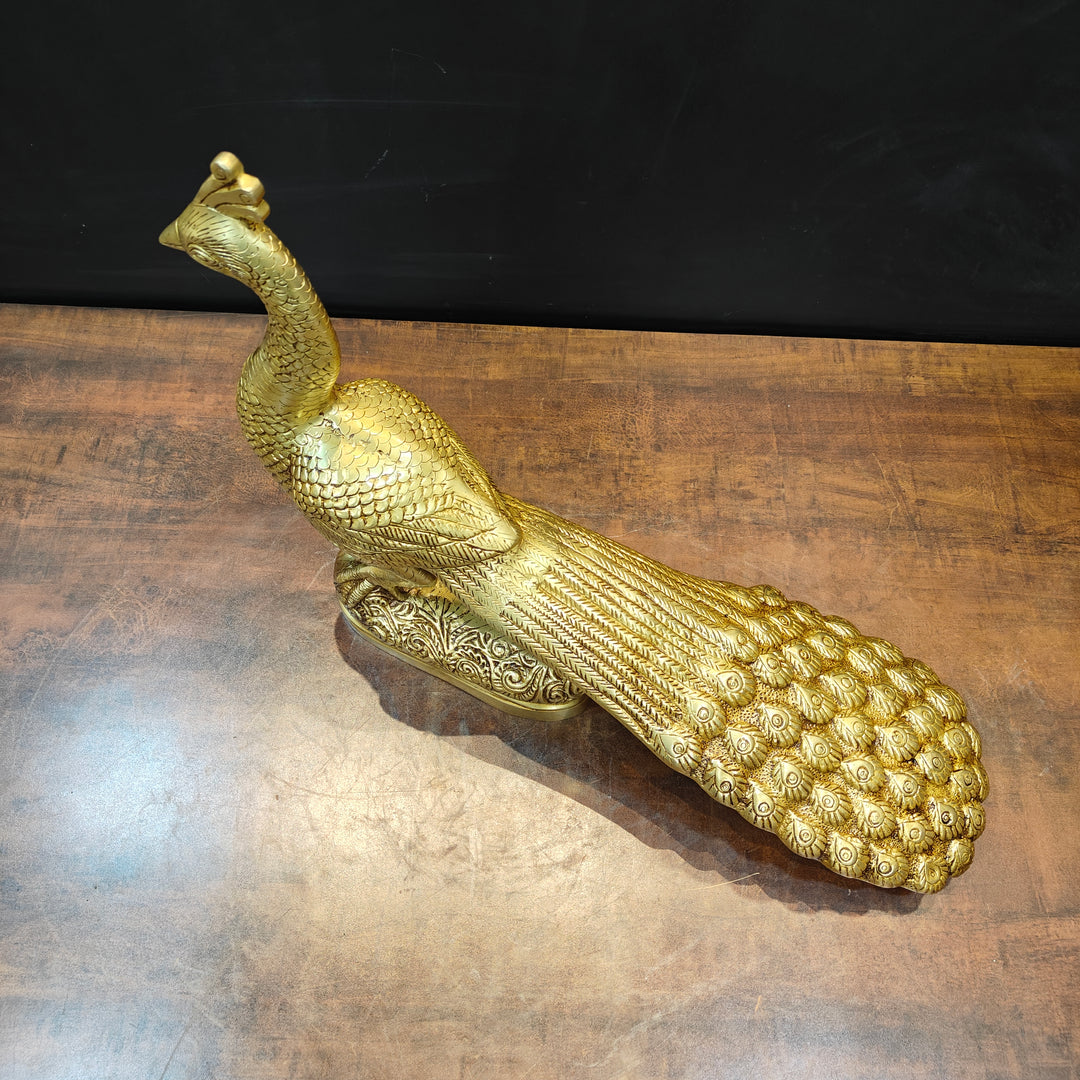 Brass Peacock Figurine Showpiece For Home Decor 20 Inch
